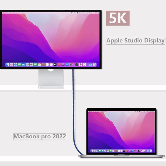 SLKOHDZ-USB 4 for Thunderbolt 4 Cable 5FT, 40 Gbps Data Transfer with 240W and 4K@144Hz 5K@60Hz or 8K@30Hz,Compatible with Thunderbolt 4/3 Cable and USB C,fit for Laptop,Docking,Monitor and More