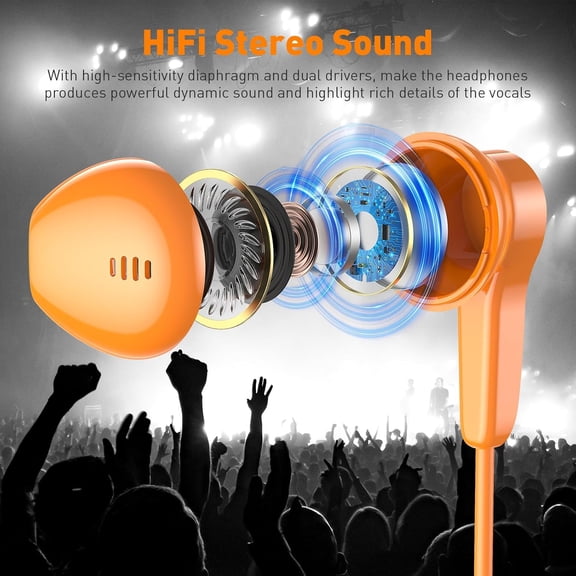 SLKOHDZ-USB C Headphones Wired Earbuds with Mic & Volume Control for iPhone 17 16 Pro Max 15/iPad, Magnetic Type C Earphones HiFi Stereo in-Ear Headset for Samsung S26 S25 S24 S23/Pixel 10 9 8/Androi