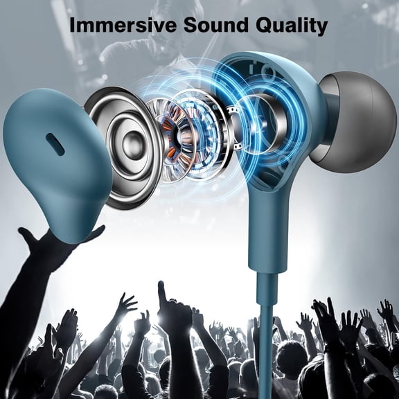 SLKOHDZ-USB C Headphones for iPhone 17/16/15/Samsung S26/S25/S24 Wired Earbuds with Microphone for Galaxy S23 S22 S21 S20 Magnetic Noise Canceling in-Ear Type C Earphones for iPad 10th/Pixel 9 8 7a,