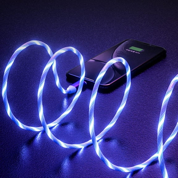 SLKOHDZ-USB Type C to Type C PD 60W Fast Charging Cable Phone Charger High Data Speed Visible Blue Cool LED Current Flowing for All USB C Device-Blue/39 Inches