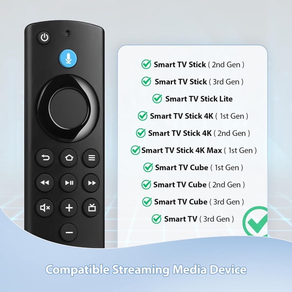 SLKOHDZ-Voice FireStick Replacement Remote Compatible with Fire Smart TV Stick (Lite/4K Max/4K), TV Cube (1st/2nd/3rd Gen), Smart TV(3rd Gen), and for Insignia-Toshiba-Pioneer Smart TVs