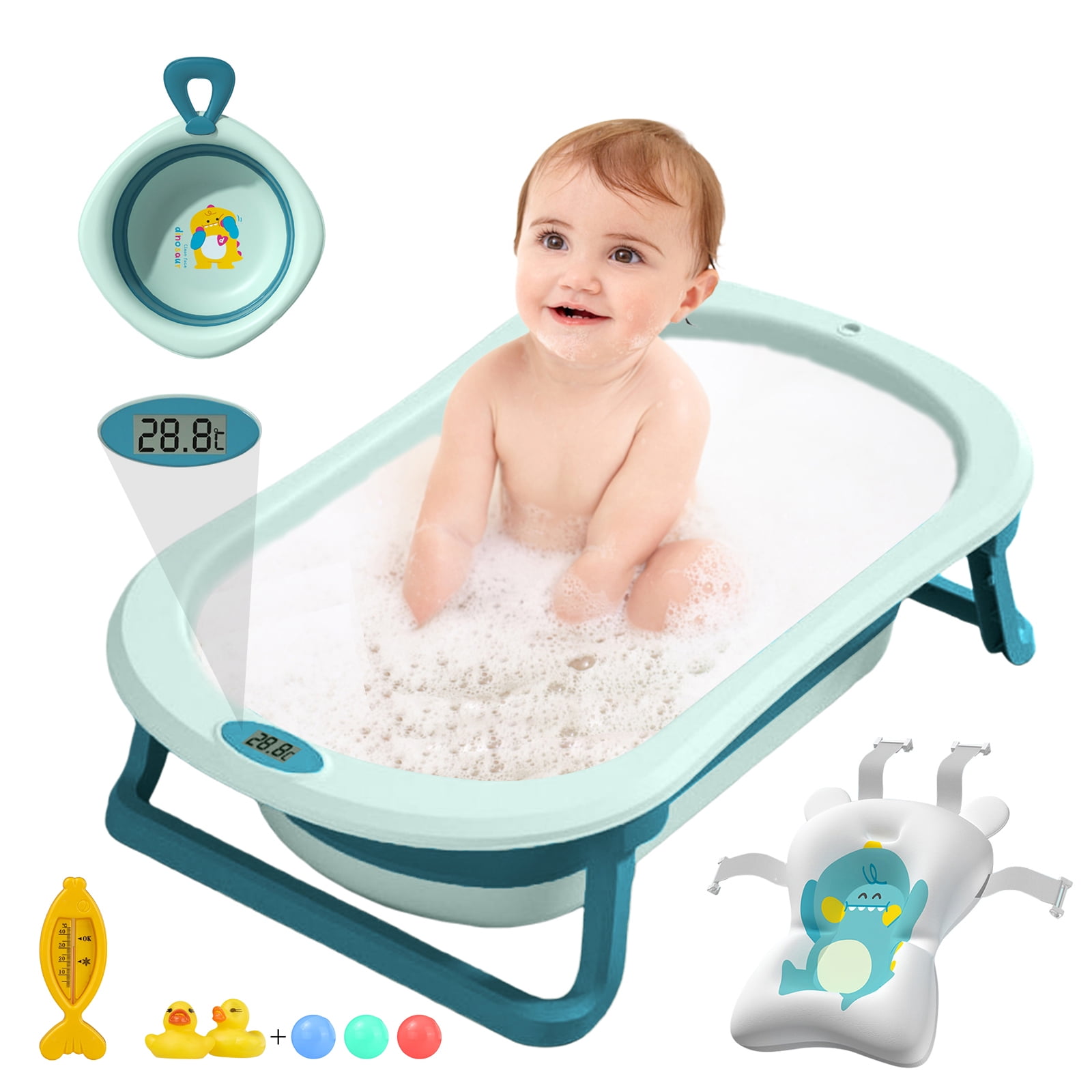 SLLINGLUO Baby Bath Tubs for Newborn to 36 Months Foldable Baby Bathtub