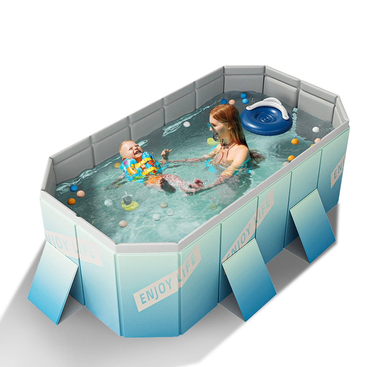 SLLINGLUO Foldable Swimming Pool Kiddie Pool Above Ground Pool for
