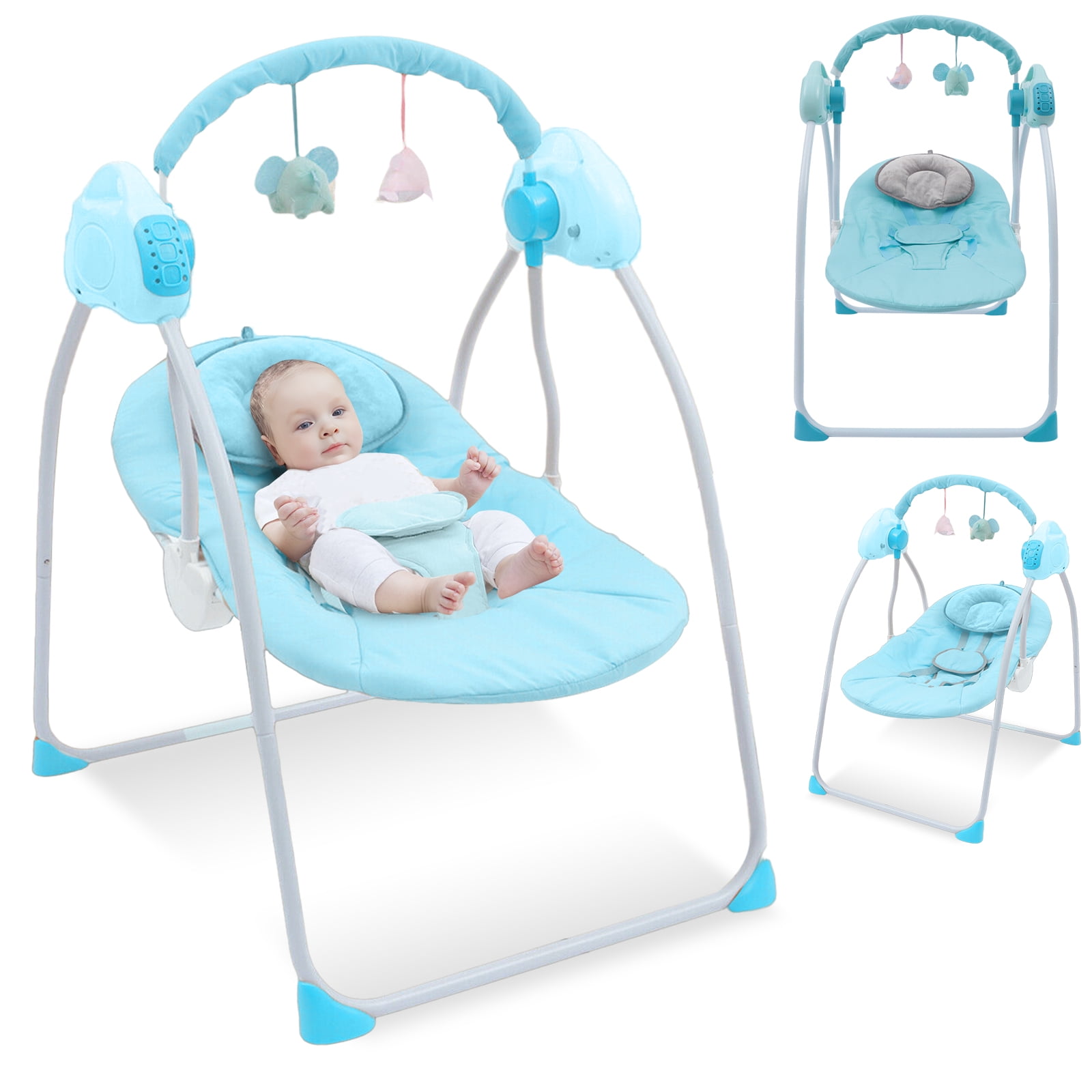 SLLINGLUO Folding Baby Swings for Infants, Infant Swing with Music and