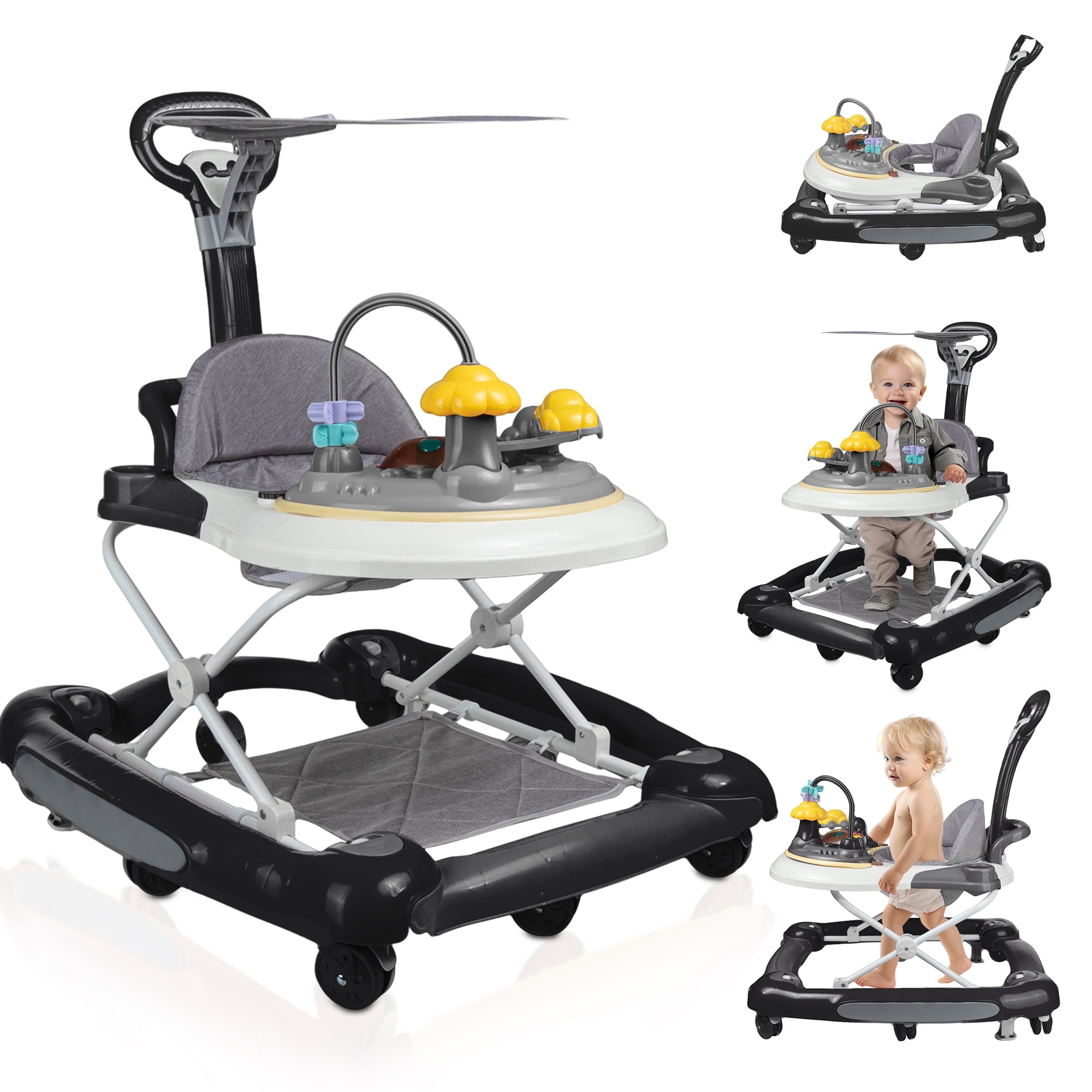 SLLINGLUO Adjustable Musical Baby Walker with Wheels and Push Learning for Boys and Girls Walmart