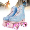 thumbnail image 1 of SLLINGLUO Roller Skate for Women, Classic Quad Roller Skates with Light up Wheels, Size 8, 1 of 10
