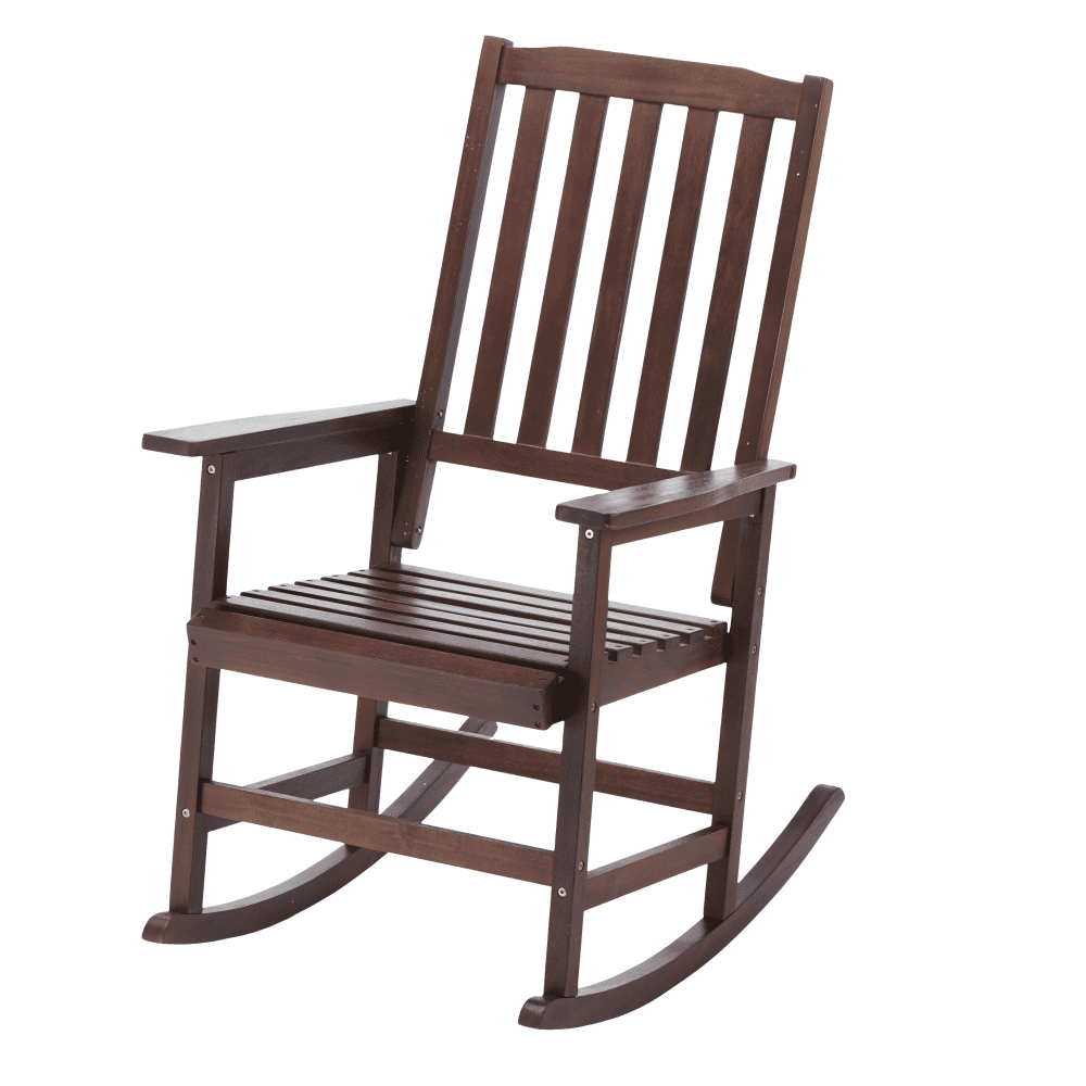 SLLK Acacia Wood Outdoor Rocking Chiar, Patio Rocker for Front Porch ...
