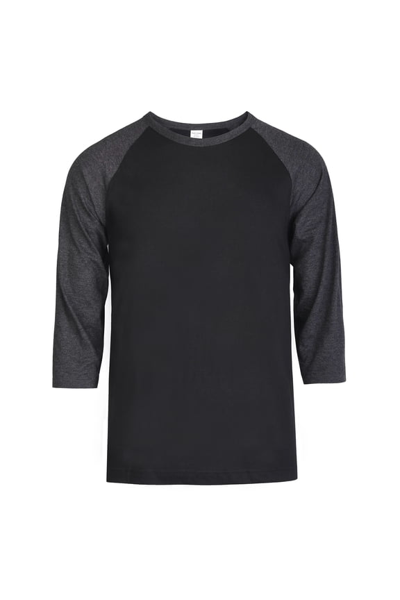 Men's 100% Cotton 3/4 Length Sleeve Raglan Baseball T-Shirt