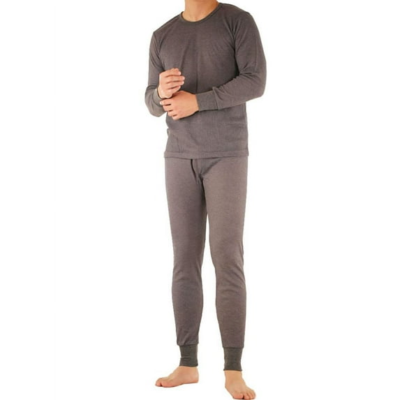 SLM Men's 100% Cotton Long Johns Thermal Underwear Set Waffle Insulated Base Layer