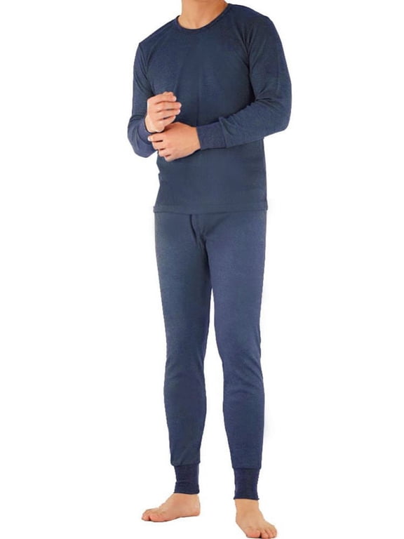Men's 100% Cotton Long Johns Thermal Underwear Set Waffle Insulated Base Layer