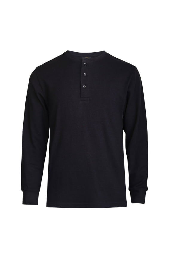 Men’s 100% Cotton Thermal Top Waffle Knit Henley Undershirt
