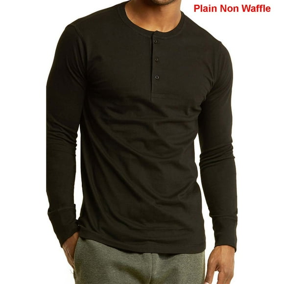 SLM Men’s 100% Cotton Thermal Top Waffle Knit Henley Undershirt
