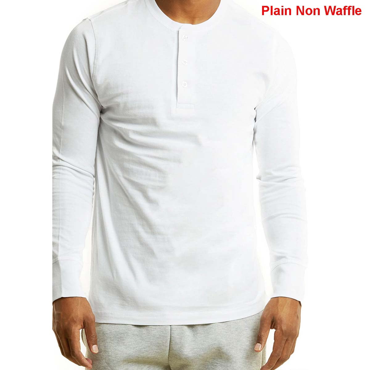SLM Men's 100% Cotton Thermal Top Waffle Knit Henley Undershirt 