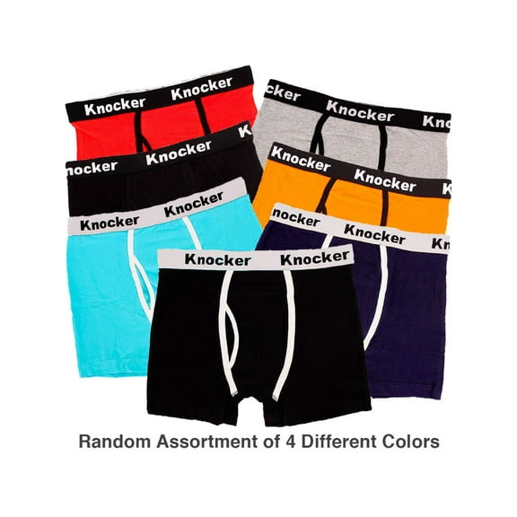 SLM Men's 4 Pack of Stretch Cotton Color Boxer Briefs