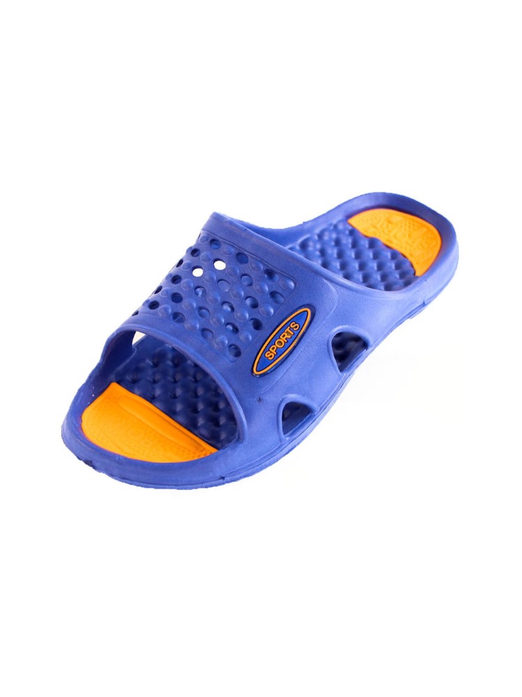 SLM Men's Active Slip On Classic Black Slide Sandals