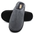thumbnail image 1 of SLM Men's Bedroom Slippers Faux Fur Lined Non Skid House Shoes Warm, 1 of 5