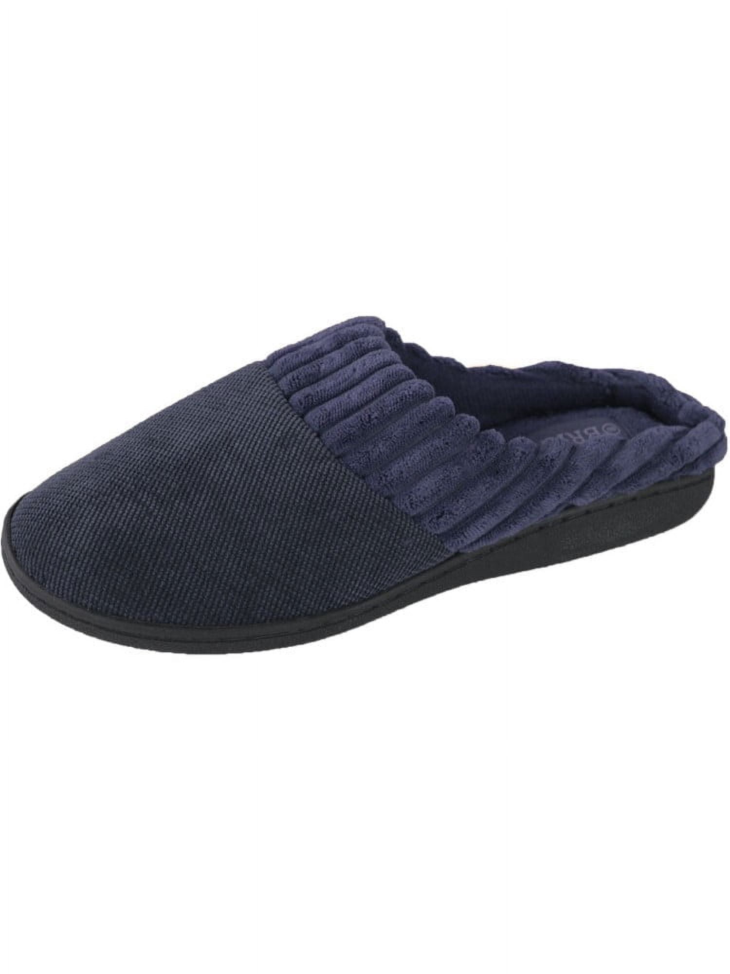 SLM Men's Bedroom Slippers Non Skid Fur Lined House Shoe Winter ...