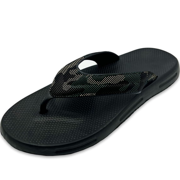 SLM Men's Casual Flip Flops T-Strap Camo Pool Beach Summer Sandals