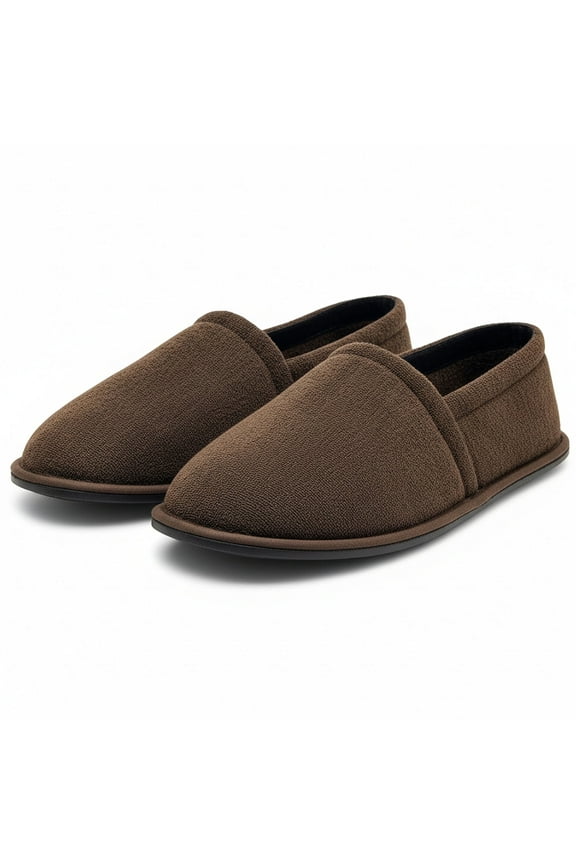 SLM Men's House Slippers Terry Bedroom Slip On Shoes