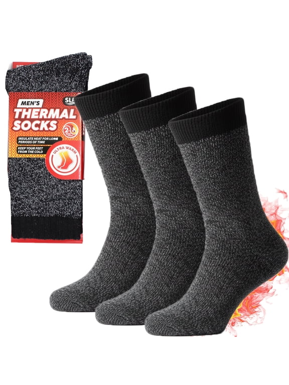 Men's Thermal Heat Socks Heavy Duty Insulated Warm Winter Boot Sox Pack of 1,2,3