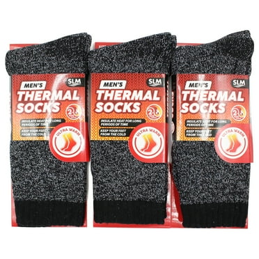 SLM Men's Thermal Heat Socks Heavy Duty Insulated Warm Winter Boot Sox Pack of 1,2,3