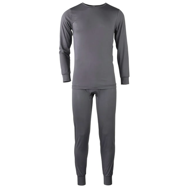 SLM Men's Two Piece Fleece Thermal Underwear Set Long Johns Top and