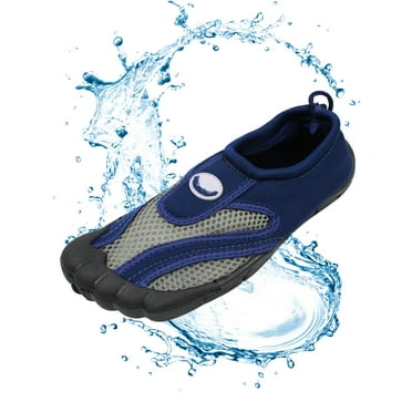 SLM Men's Water Shoes Toe Slide Aqua Socks Slip-On for Swim Beach Quick Dry