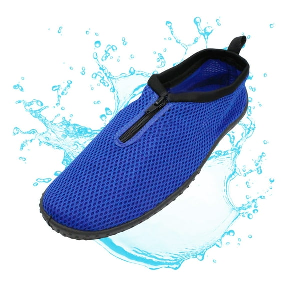 SLM Men's Zippered Water Shoes Mesh Aqua Sock