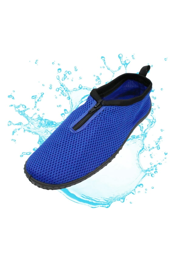 Men's Zippered Water Shoes Mesh Aqua Sock