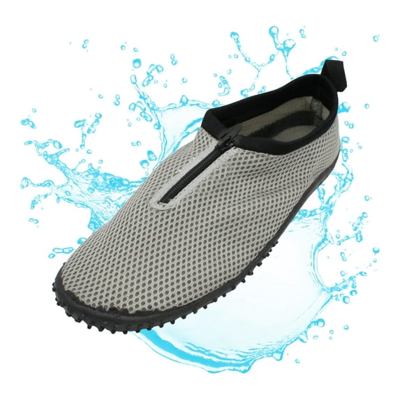 SLM Men's Zippered Water Shoes Mesh Aqua Sock