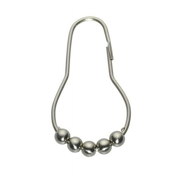 SLM-ROL-69 Roller Ball Type Shower Curtain Hook, Brushed Nickel