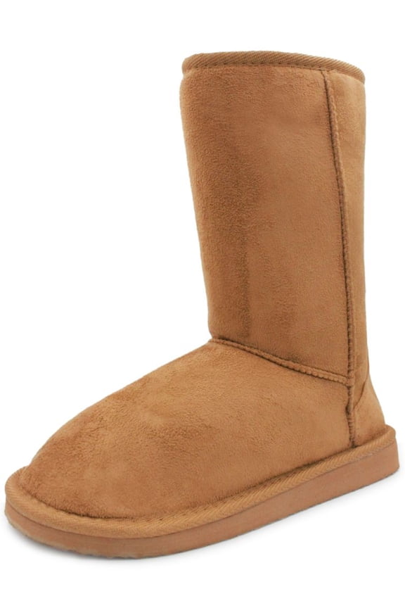 Women's Classic Winter Faux Fur Boots Faux Sheepskin Mid Calf Snow Shoes