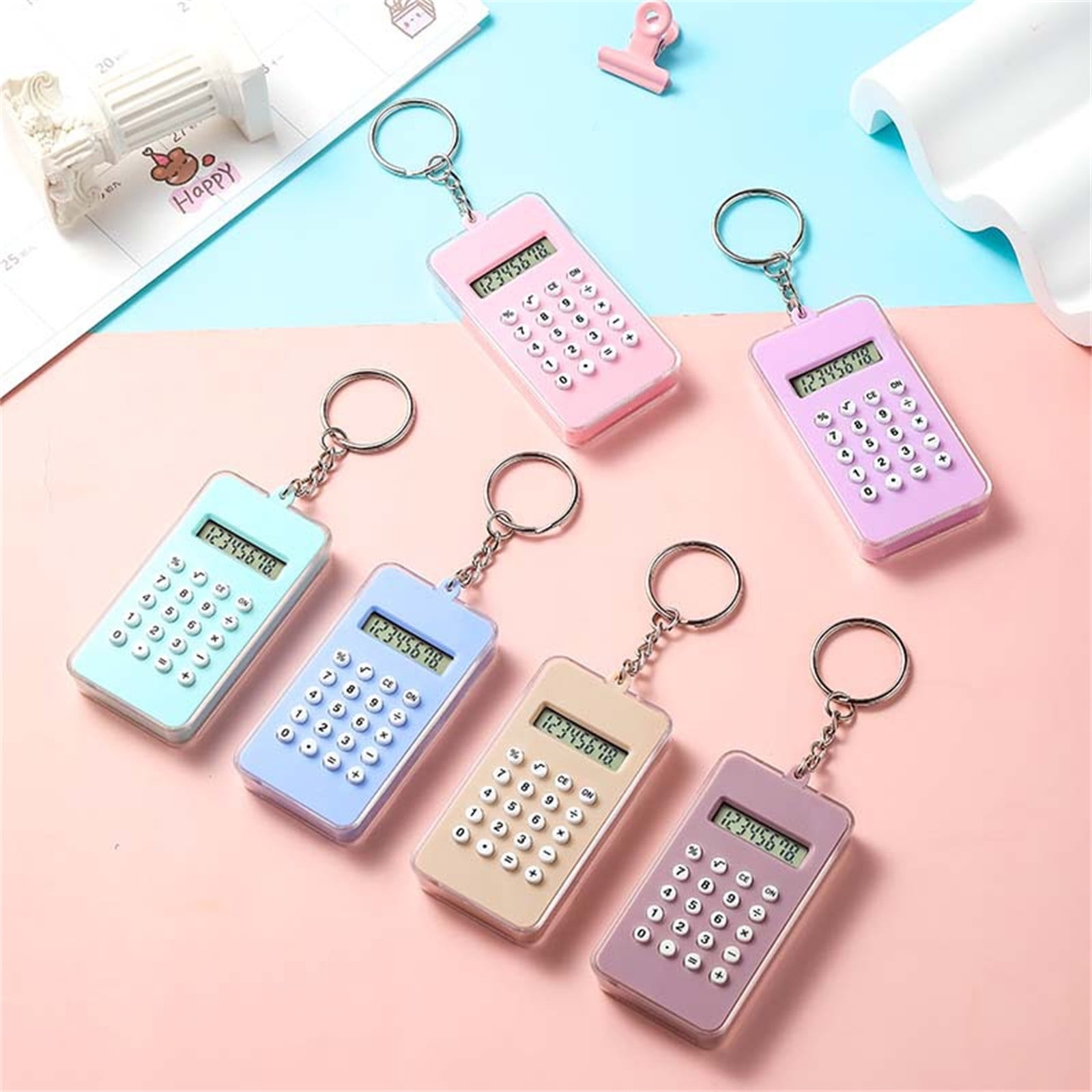 SLMOTUAE Calculator Desk Calculator Cute Bear Calculator, Basic Button Battery Powered, Handheld Calculator Schools And Children Can Choose , Yellow, Blue, Cyan And Brown.