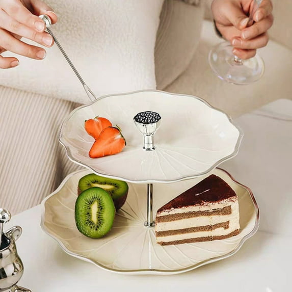 SLMOTUAE Fashion Multi-Layer Fruit Plate, Living Room Candy Tray, Coffee Table Fruit Dish, Household Decorative Snack Tray, Tiered Serving Tray for Party & Home