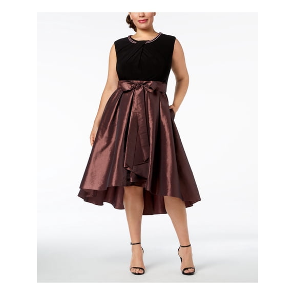 SLNY $139 Womens New 1005 Pink Pleated Belted Ruched Dress 20W Plus B+B