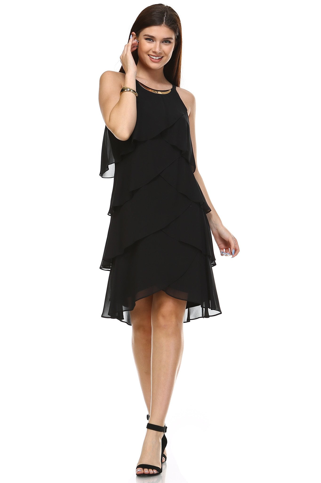 slny black dress SLNY Embellished 2-Piece Evening Jacket Dress – New Yorker's Apparel