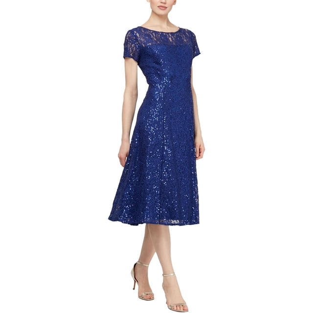 Slny SLNY Womens Lace Sequined Midi Dress - Walmart.com
