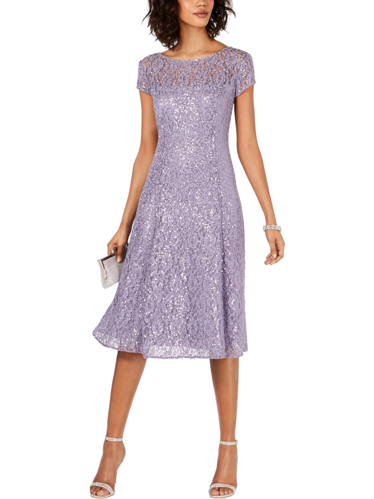 slny dresses Embellished 2-Piece Sheer Jacket & Dress  New Yorker's Apparel Short sleeve SL Fashions Women's V-Neck A-Line