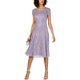 thumbnail image 1 of SLNY Womens Lace Sequined Midi Dress, 1 of 2