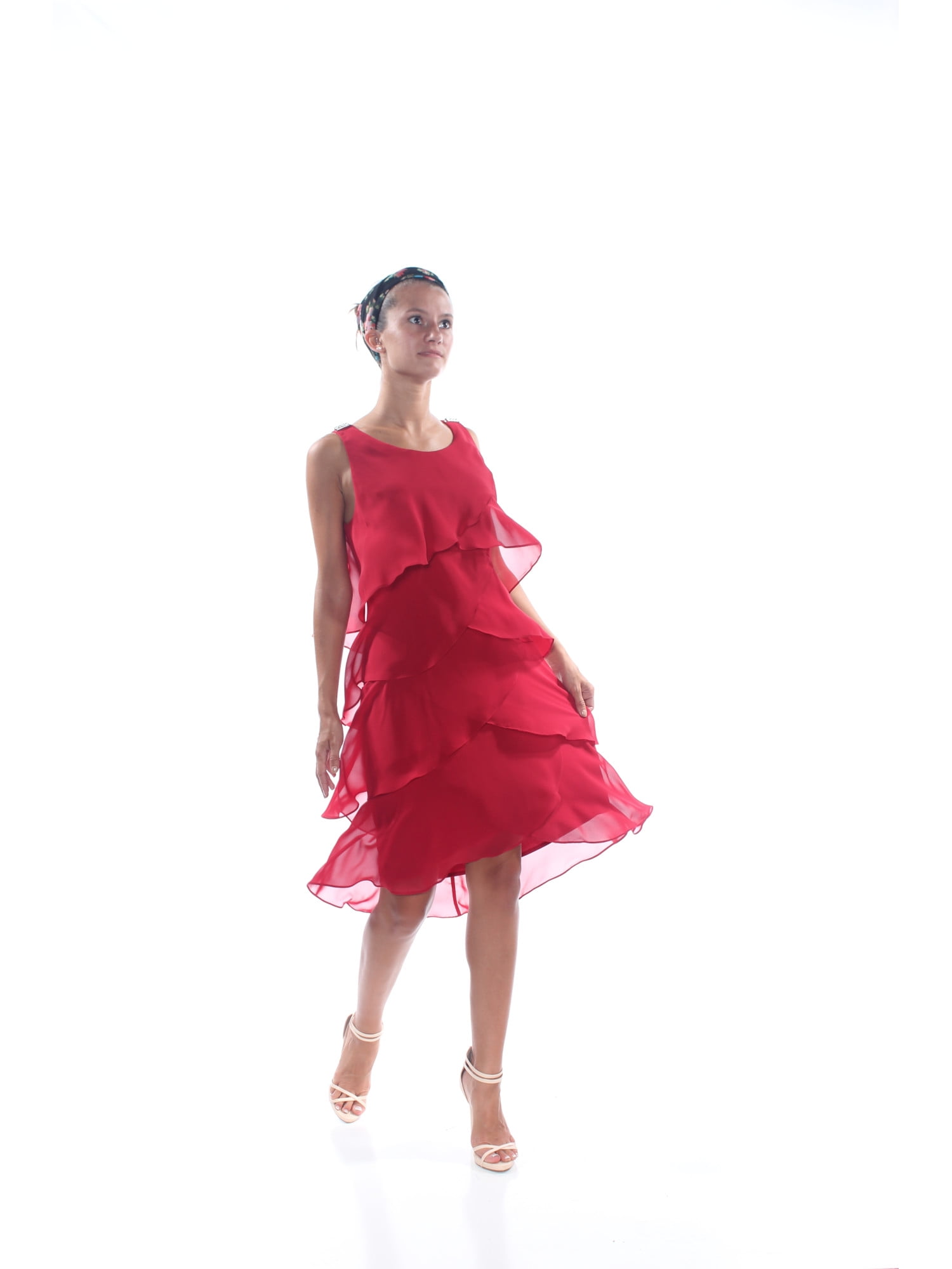 Stunning fee g pink ruffle jewel dress nwt UK 12 LG006 main image 0