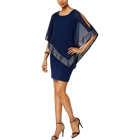 SLNY Womens Sheer Sheath Dress