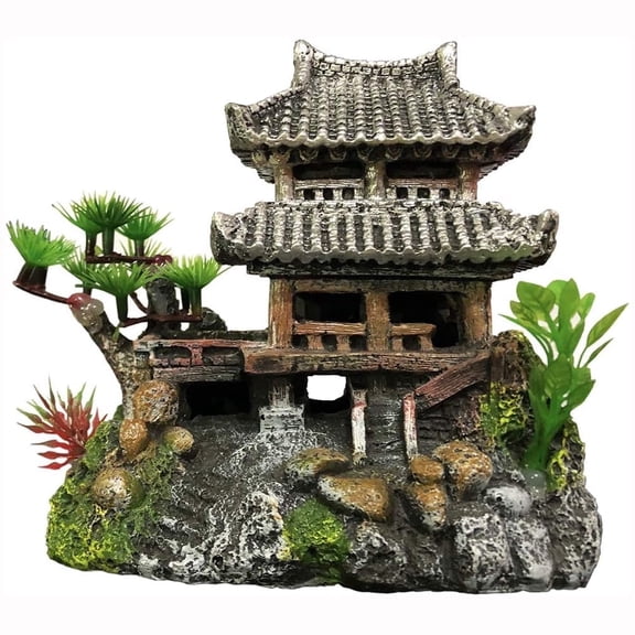 SLOCME Resin Castle Aquarium Ornament – Fish Tank Classic Castle Decoration, Safe Shelter for Fish