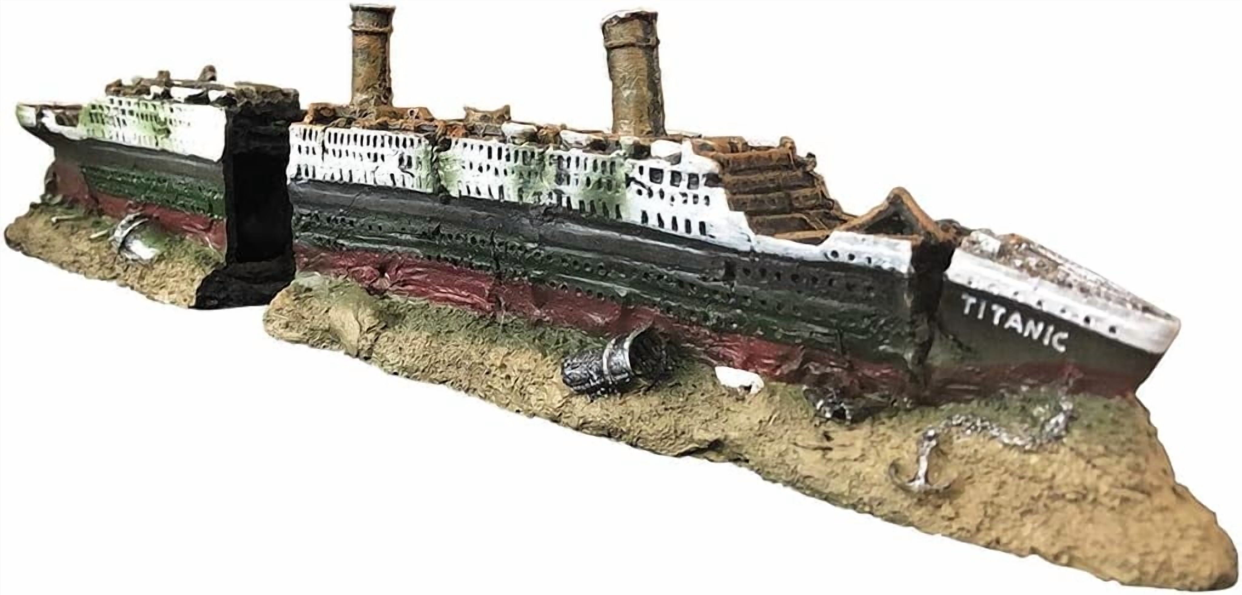 SLOCME Titanic Shipwreck Aquarium Decoration – Resin Sunken Ship
