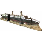 SLOCME Titanic Shipwreck Aquarium Decoration   Resin Sunken Ship Ornament for Fish Tanks, Fish Tank D cor for Freshwater & Saltwater