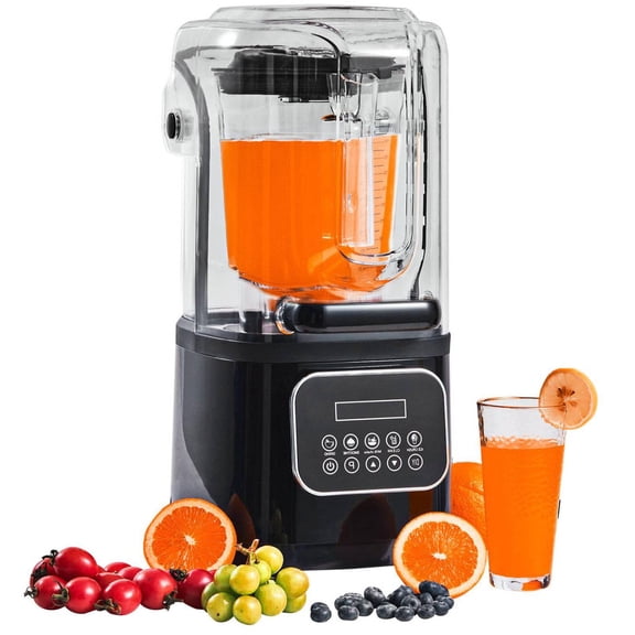SLOK 68 Oz Blender with Shield, 9-Speed Stainless Steel Countertop Blender for Smoothies, Ice Crushing & Shakes, Black