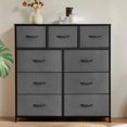 thumbnail image 1 of SLOK 9 Drawer Fabric Dresser, Bedroom Closet Organizer Storage Cabinet for Hallway/Entryway, Gray, 1 of 9