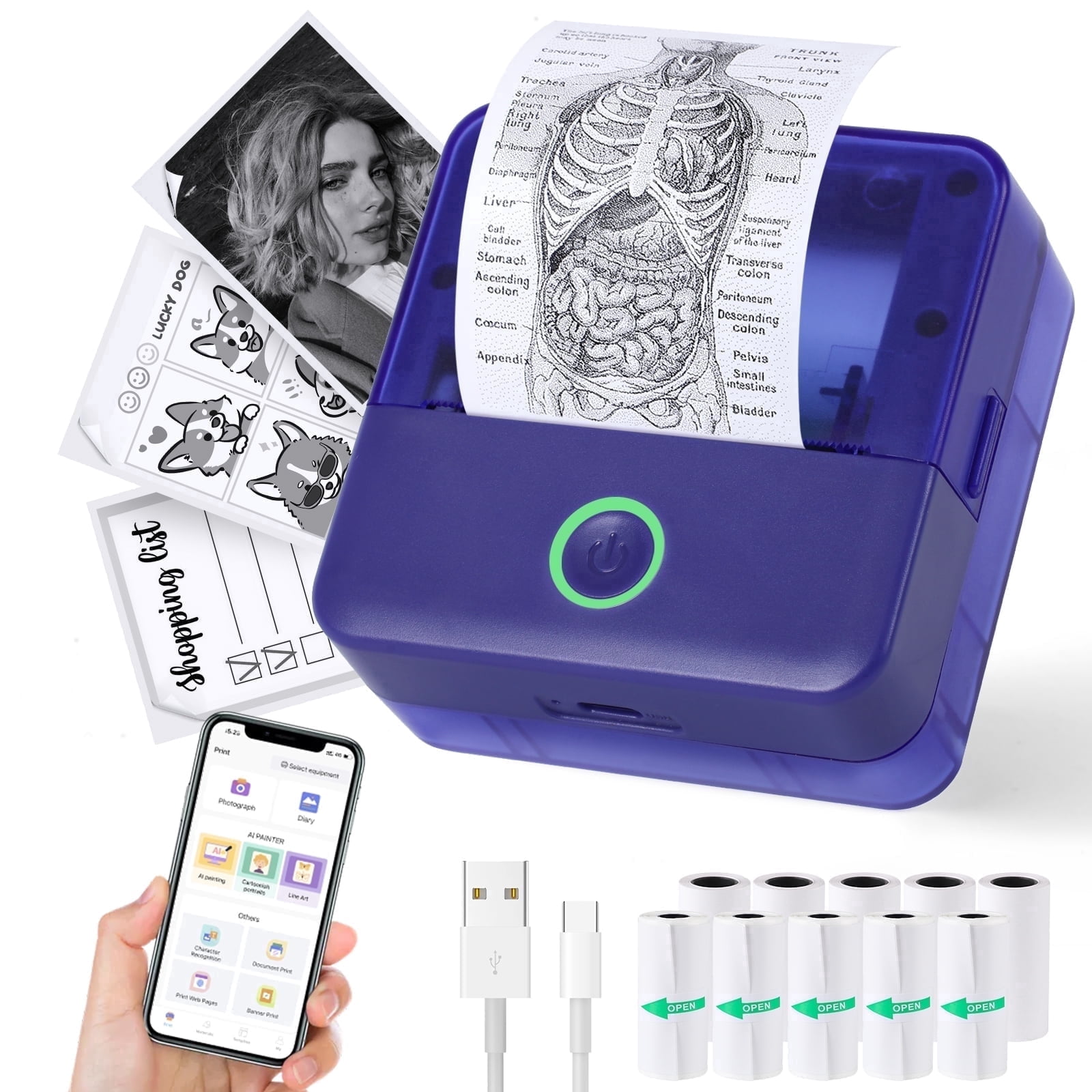 ILabel Mini Thermal Printer - Wireless Bluetooth Pocket Printer For Notes, Stickers & Receipts With IOS/Android App