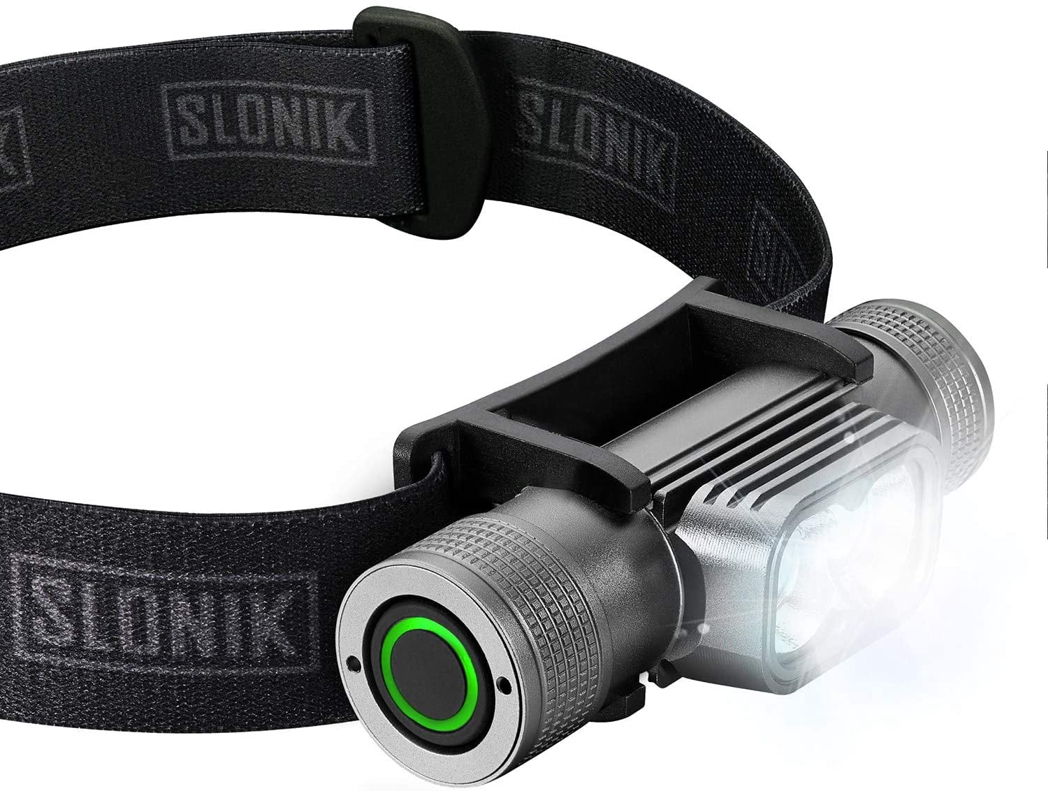 SLONIK Rechargeable Headlamp for Adults 1000 Lumens Super Bright 600 ft Beam LED Headlamp 2200mAh Battery - Lightweight, Heavy-Duty, IPX8 Waterproof Hard Hat Light - Camping, Running Headlig