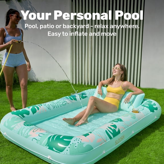 SLOOSH 85" x 57" Tropical Inflatable Tanning Pool (Purple)
