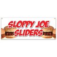thumbnail image 1 of SLOPPY JOE SLIDERS BANNER SIGN beef chicken bun homemade food lunch eat, 1 of 4